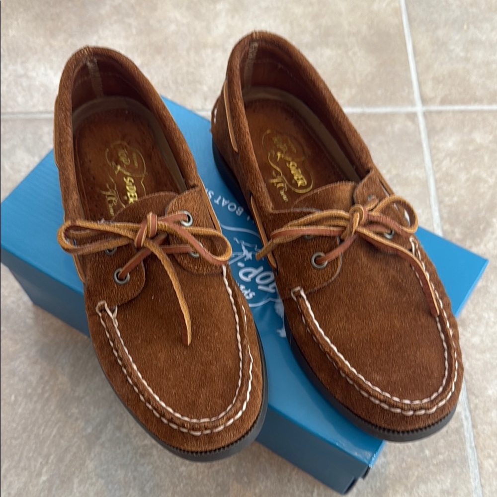 Sperry x J. Crew Authentic Original Unisex  Suede Boat Shoes Topsiders EUC